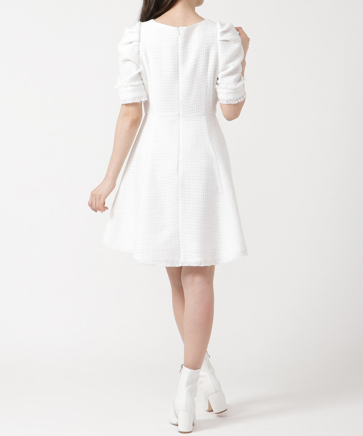 WILLSELECTION「ツィードフリンジミニワンピース」|ワンピース|