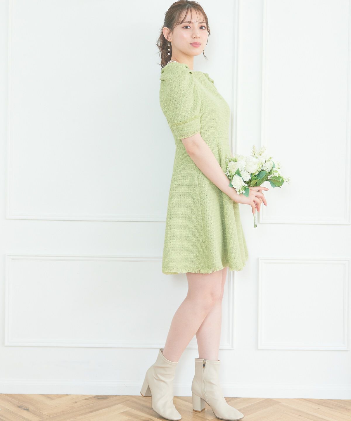 WILLSELECTION「ツィードフリンジミニワンピース」|ワンピース|