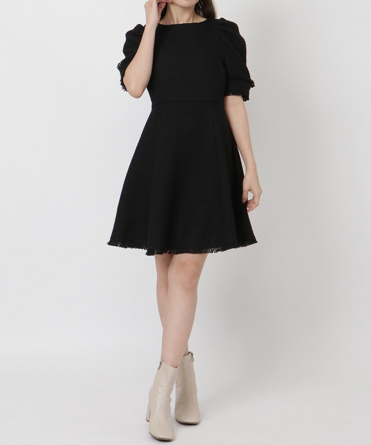 WILLSELECTION「ツィードフリンジミニワンピース」|ワンピース|