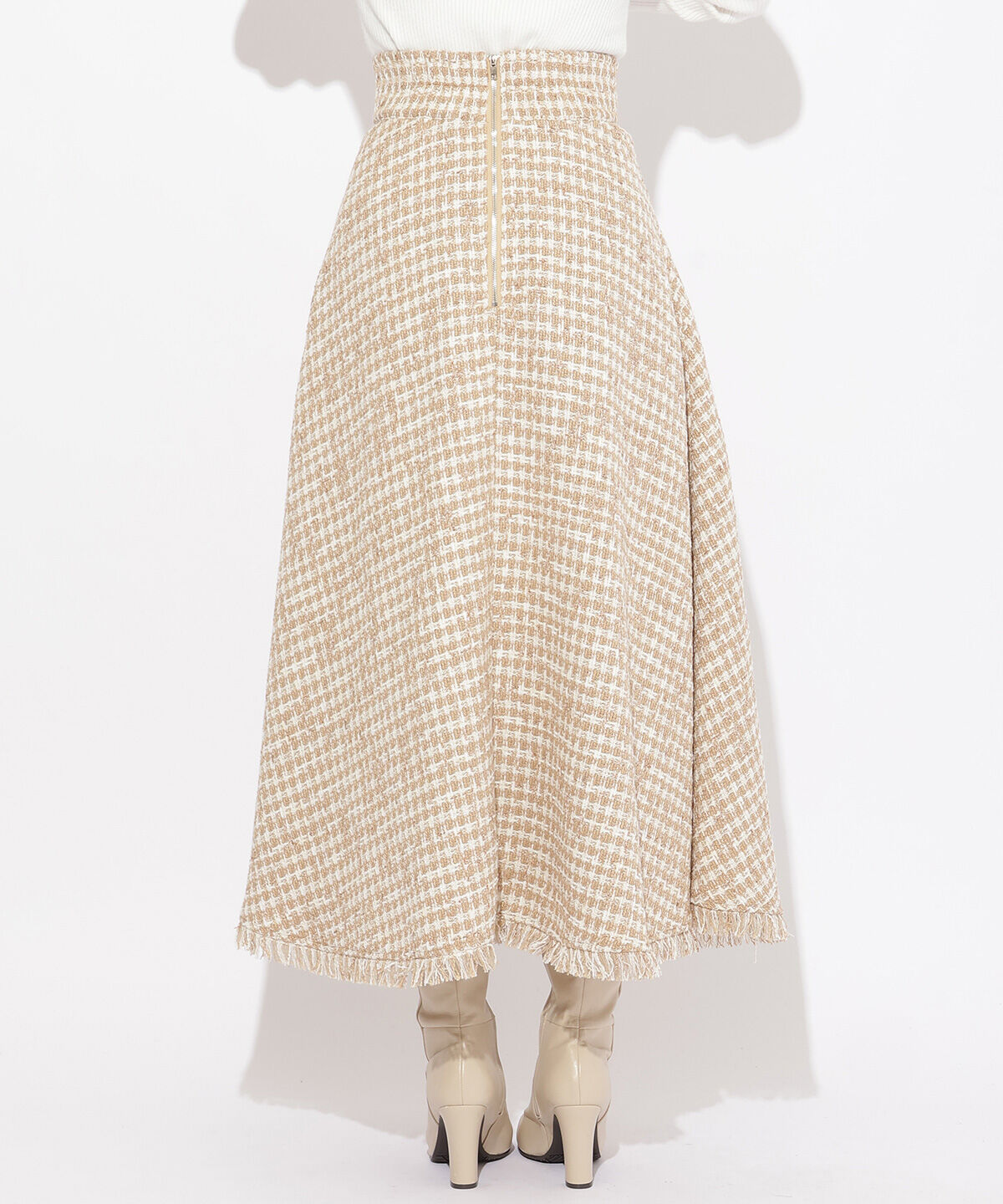 WILLSELECTION「フリンジチェックスカート」|フレア|