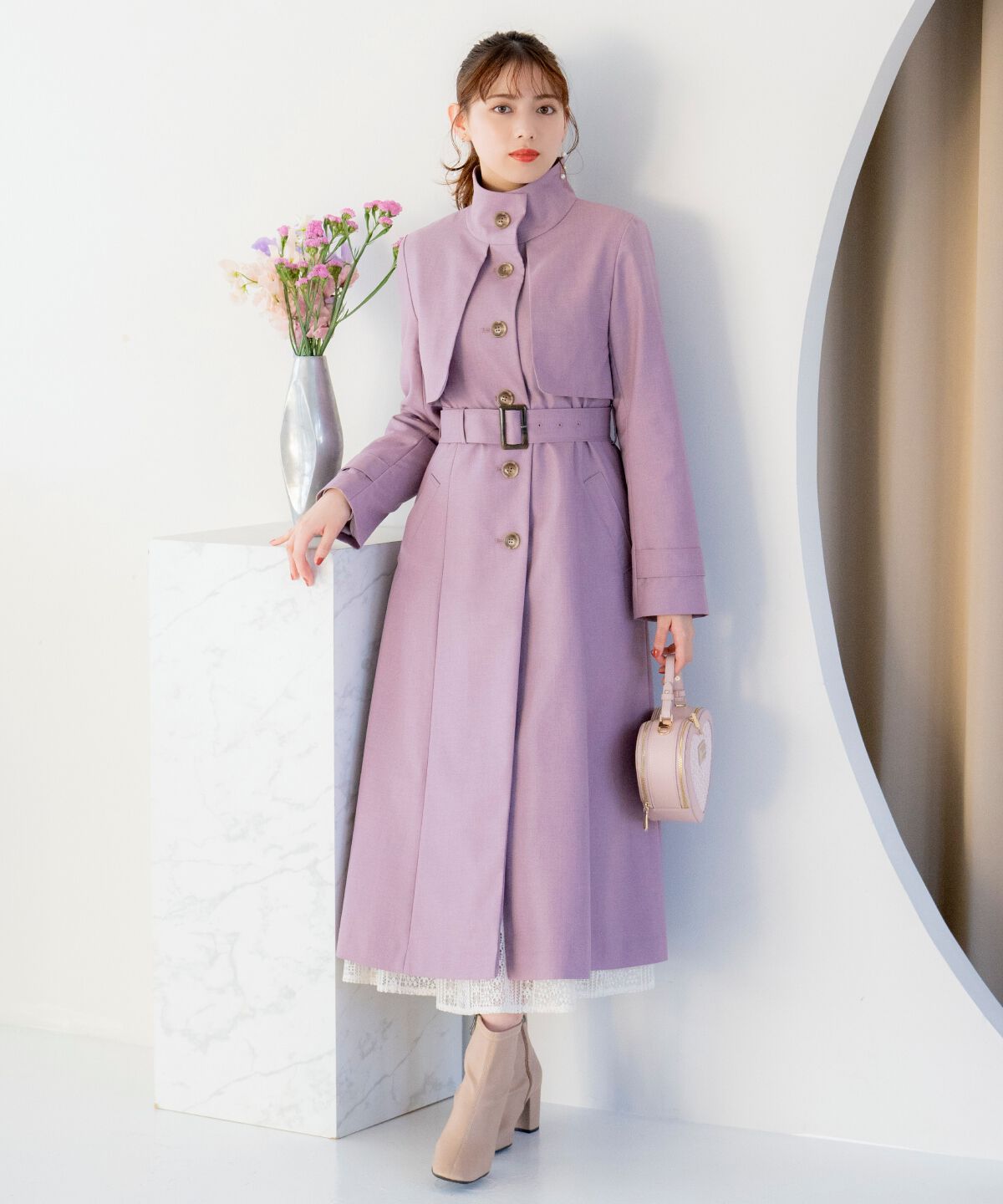 WILLSELECTION「スタンドカラーシングルトレンチコート」|トレンチコート|ラベンダー