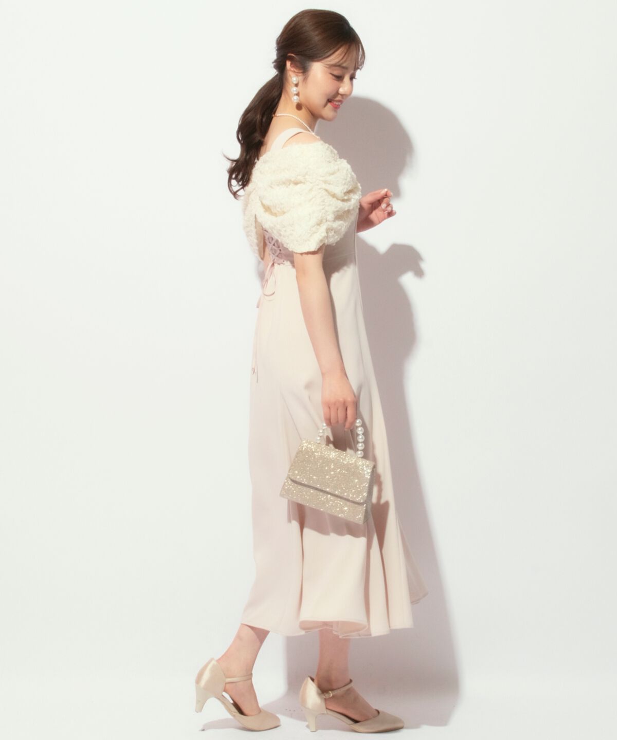 WILLSELECTION「リボンオフショルドレス」|ドレス|