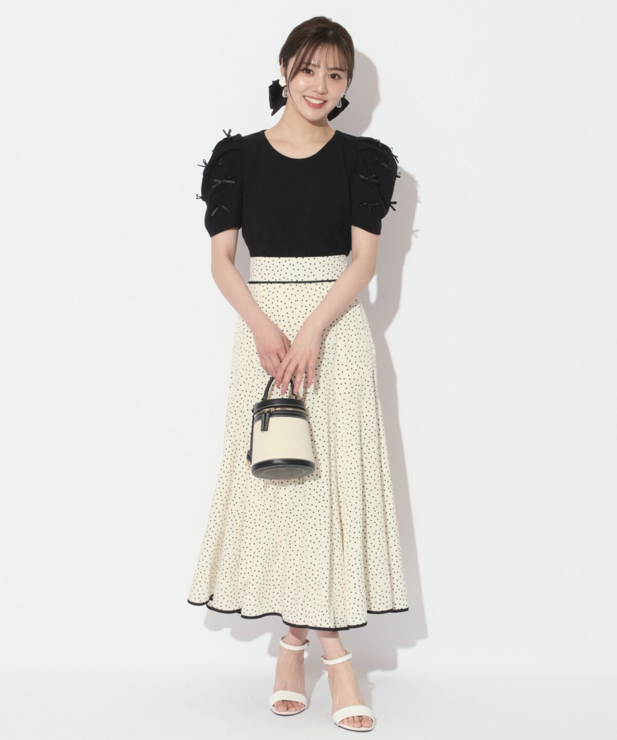 WILLSELECTION「バックスピンドルドットフレアスカート」|フレア|