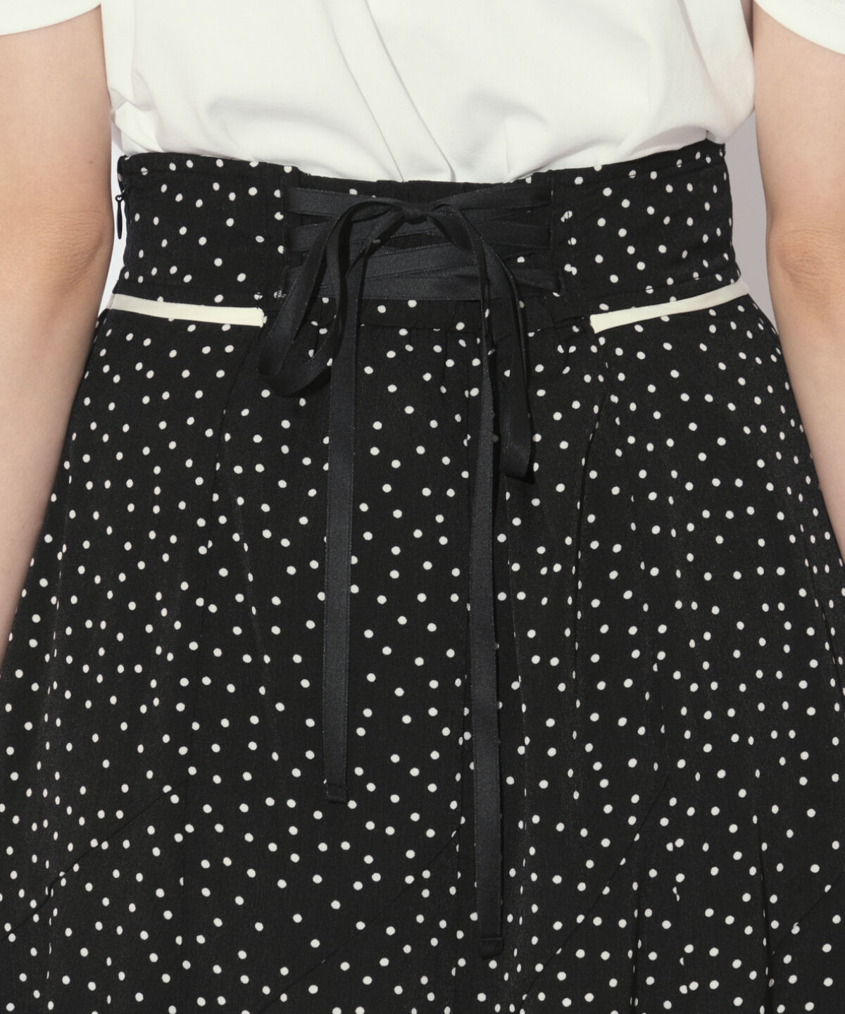 WILLSELECTION「バックスピンドルドットフレアスカート」|フレア|