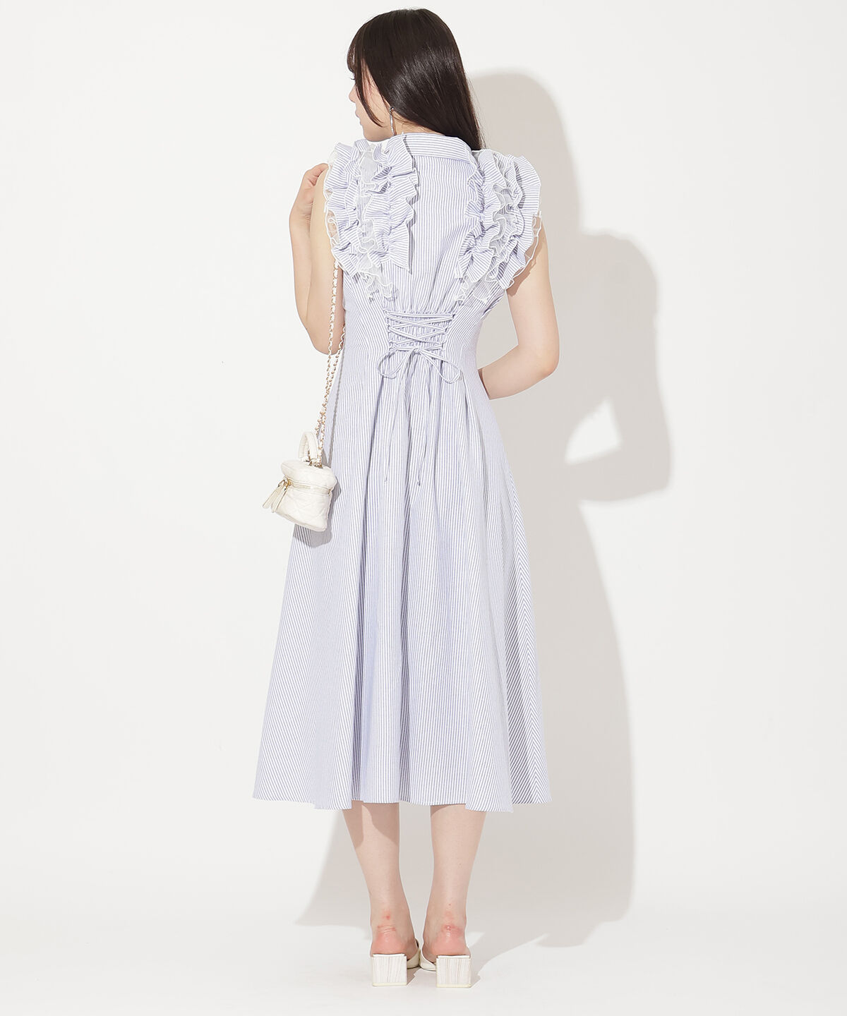 WILLSELECTION「フリルストライプワンピース」|ワンピース|