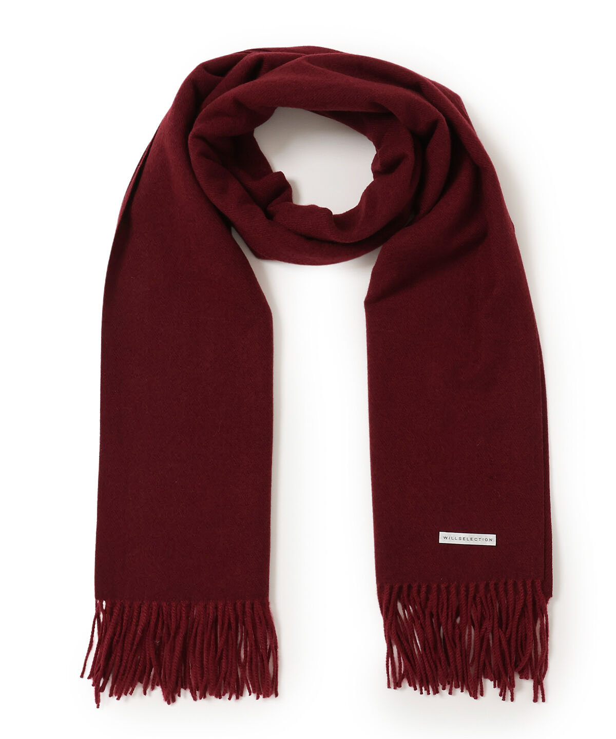 WILLSELECTION「フリンジストール」|マフラー|ボルドー