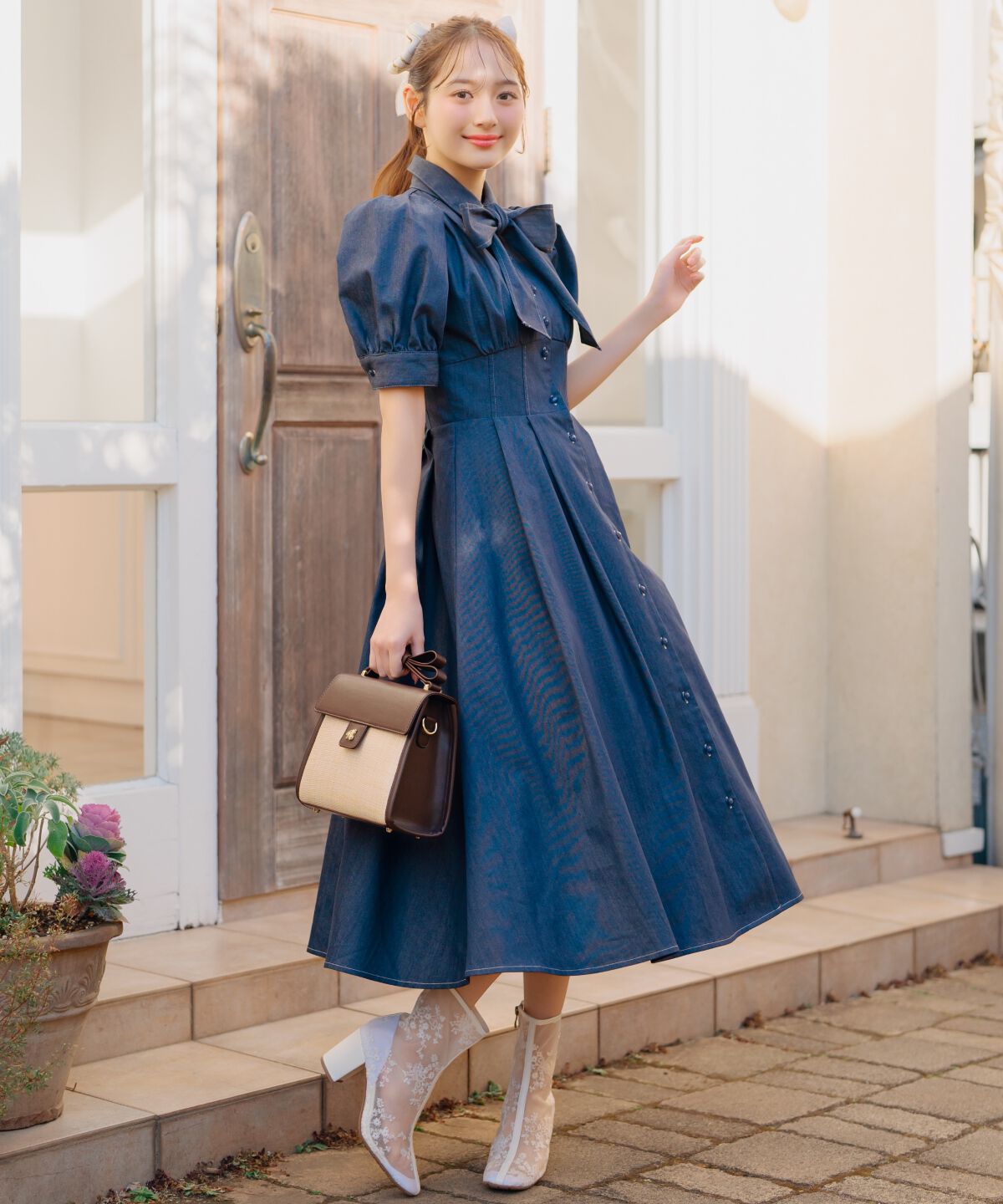 WILLSELECTION「リボンタイコルセットシャツワンピース」|ワンピース|