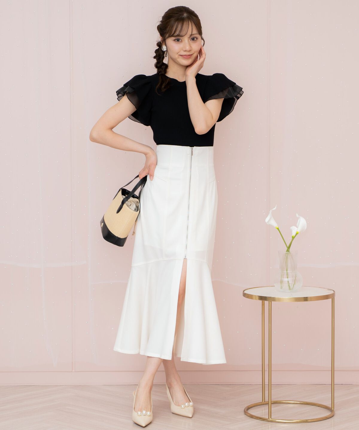 WILLSELECTION「ZIPデザインスリットマーメイドスカート」|フレア|