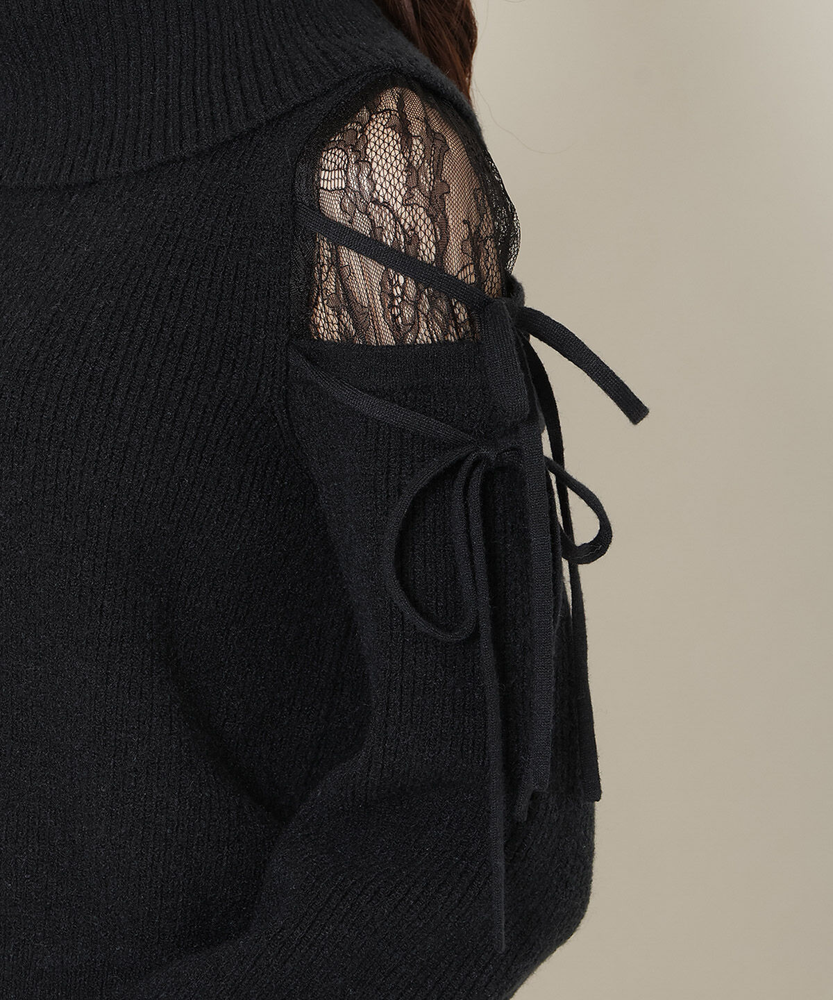 WILLSELECTION「レースショルダーオフタートルニット」|ニット・セーター|