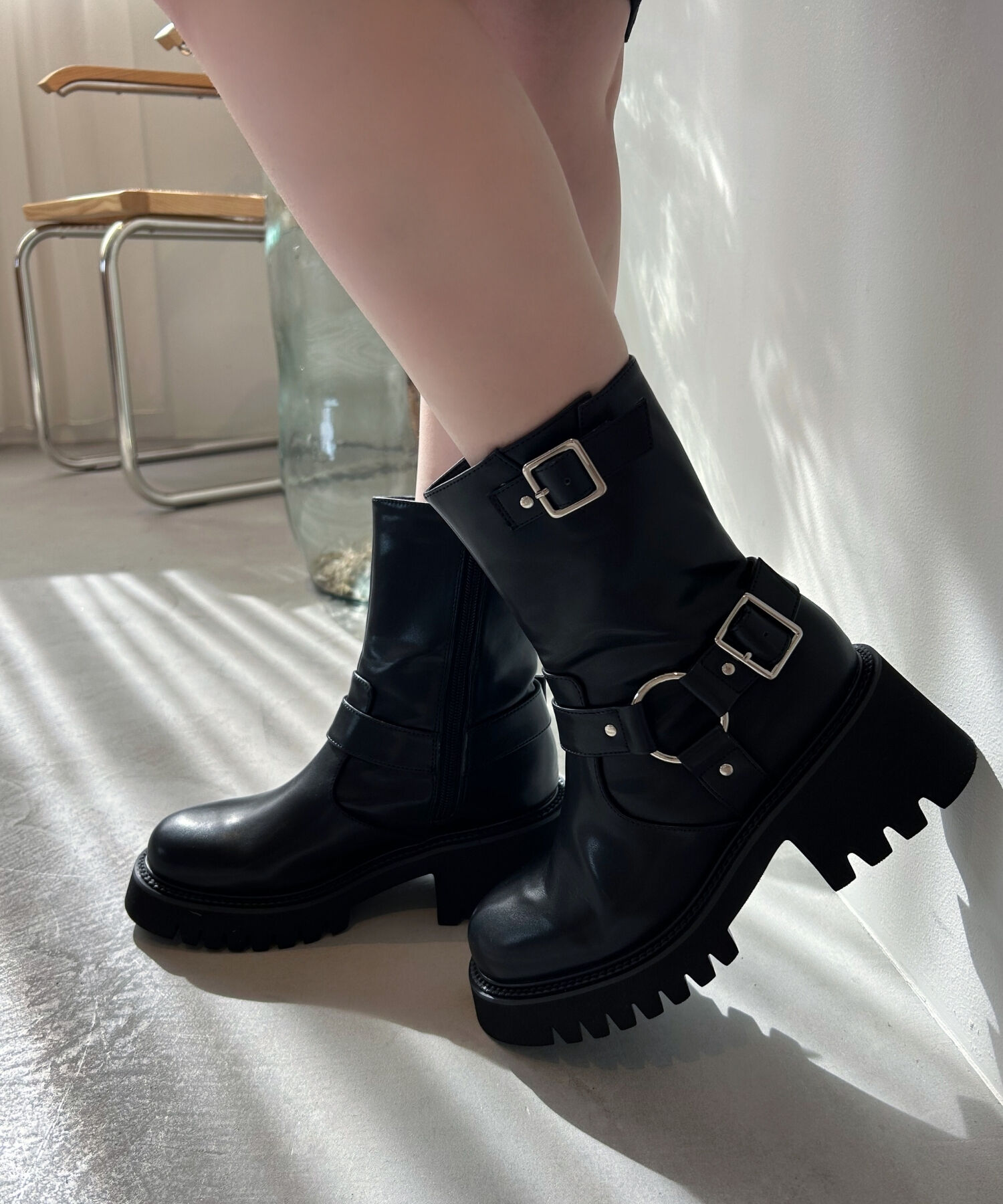 ORiental TRaffic「●2024秋冬新作●エンジニアミドルブーツ/41421」|ショートブーツ|