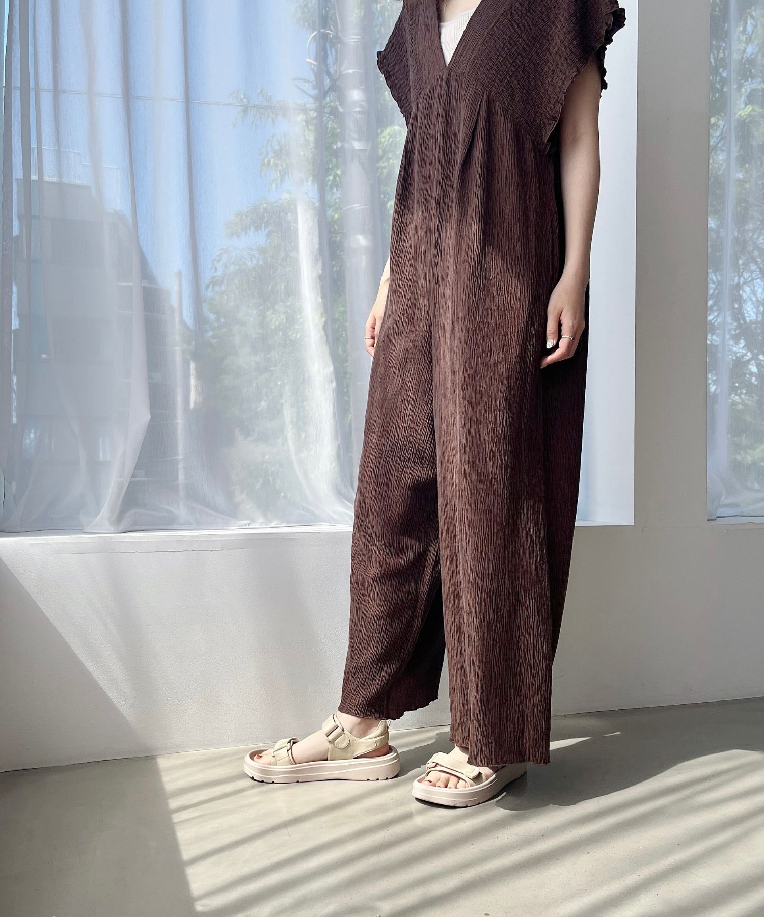 ORiental TRaffic「【Fit meサンダル】ダブルベルト サンダル /51227 軽い 柔らかい フラット」|サンダル|