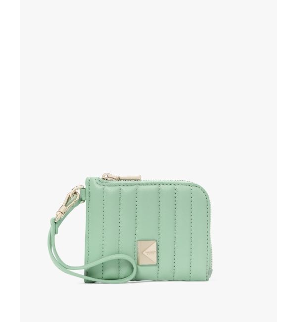 kate spade new york「デコ キルテッド コイン カード ケース リスレット」|名刺入れ・カードケース|Green