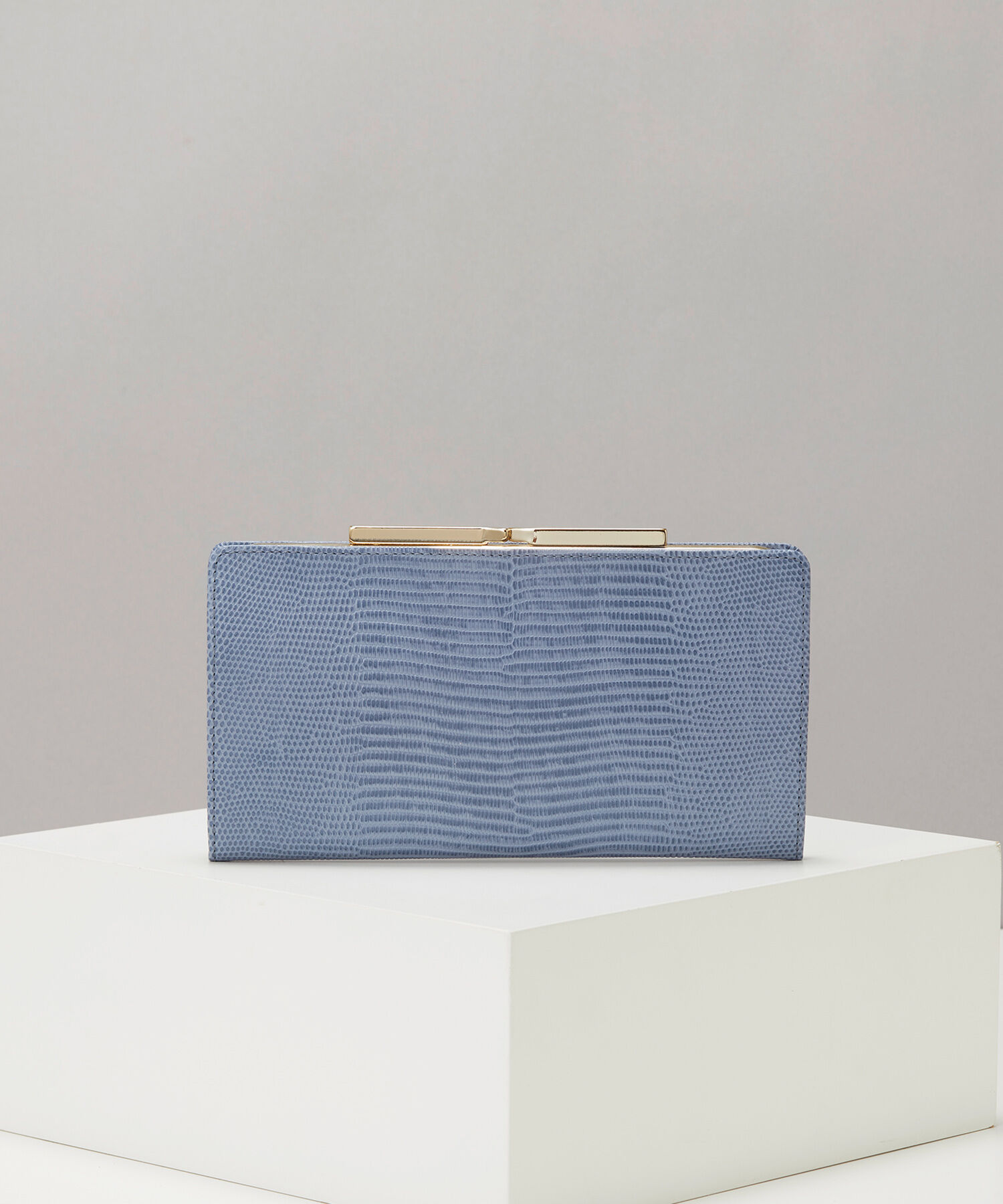 TOPKAPI 「LUCIA[ルチア]イタリアンレザー・リザード型押し・がま口長財布」|財布|ブルーグレー