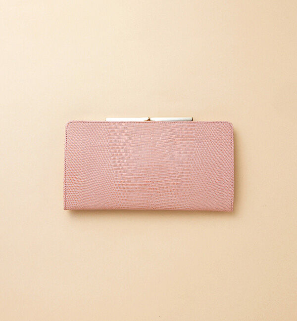 TOPKAPI 「LUCIA[ルチア]イタリアンレザー・リザード型押し・がま口長財布」|財布|ピンクグレー