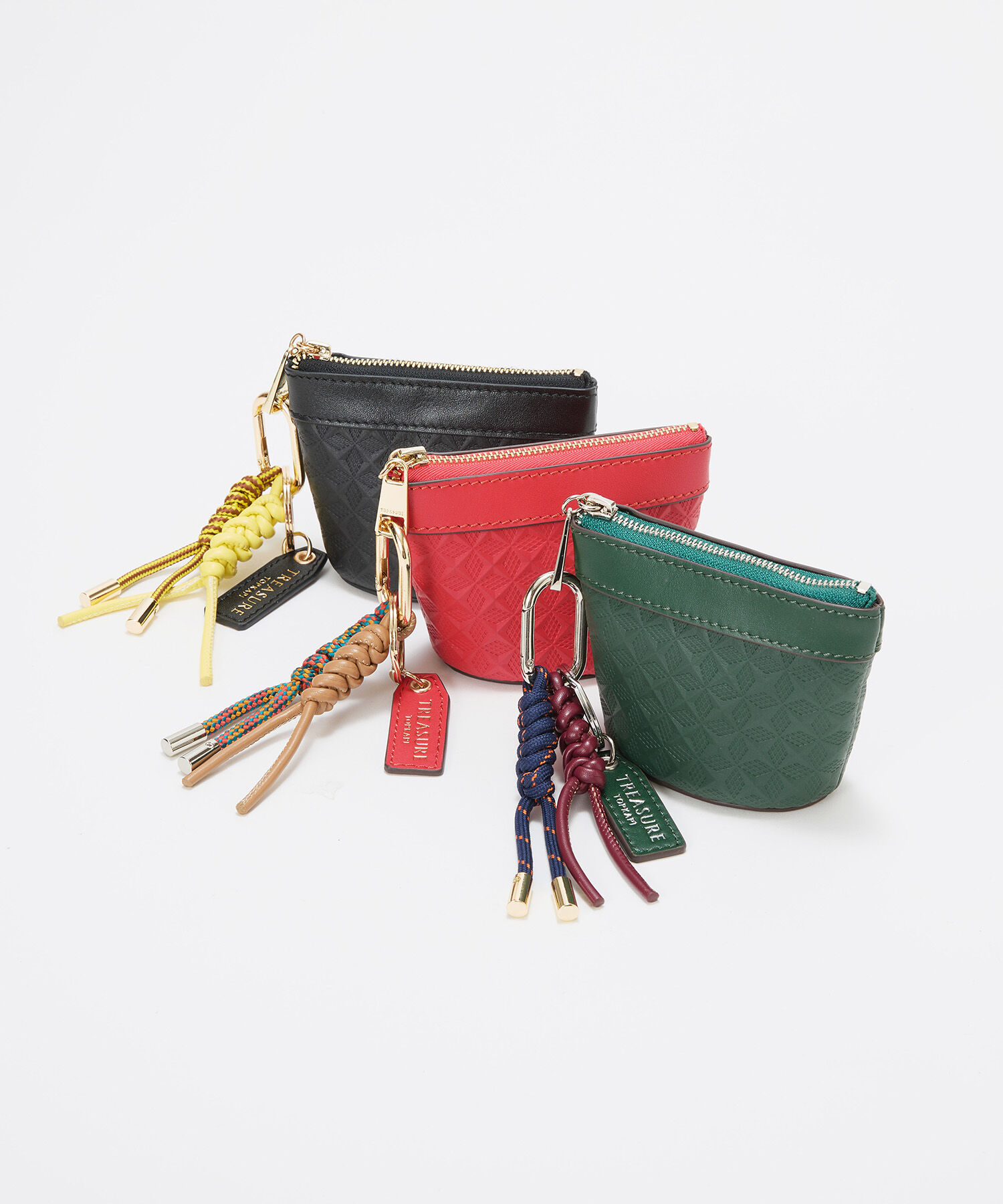 TOPKAPI TREASURE「【TREASURE TOPKAPI】スムースレザー 幾何柄 マルチケース バッグチャーム」|財布|