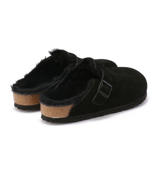 BIRKENSTOCK「【ビルケンシュトック】ボストン/ブラック スエードレザー シープスキン/クロッグ メンズ」|サンダル|
