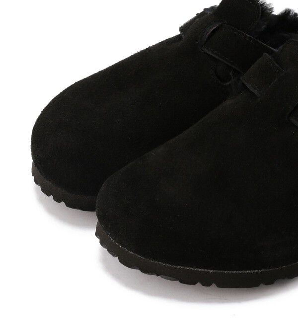 BIRKENSTOCK「【ビルケンシュトック】ボストン/ブラック スエードレザー シープスキン/クロッグ メンズ」|サンダル|
