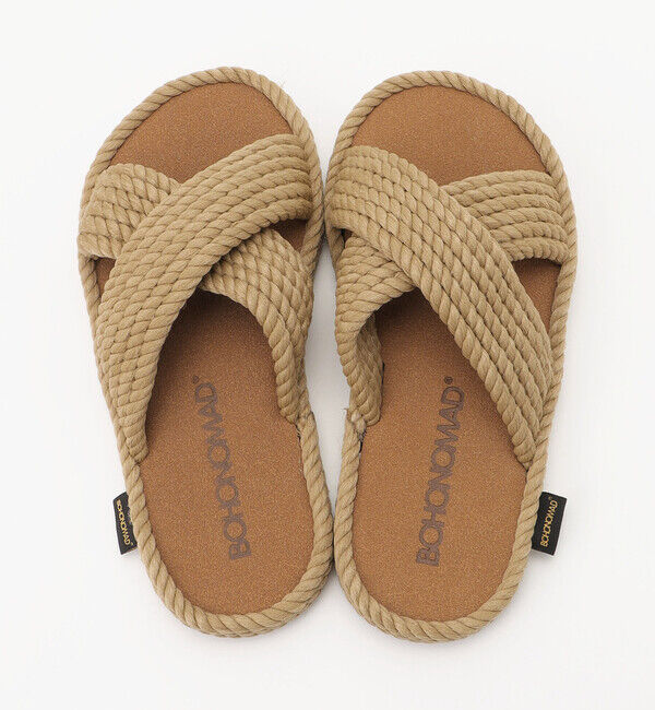 BOHONOMAD「【BOHONOMAD】バルセロナ メモリーフォームスリッパ/ベージュ ポリプロピレン/サンダル」|サンダル|