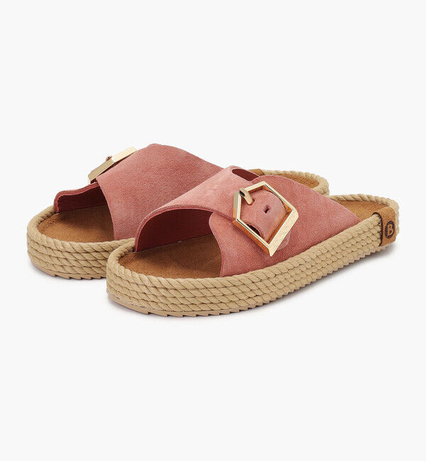 BOHONOMAD「【BOHONOMAD】カサブランカ/ブラッシュ ベロアレザー/サンダル メンズ レディース」|サンダル|ピンク