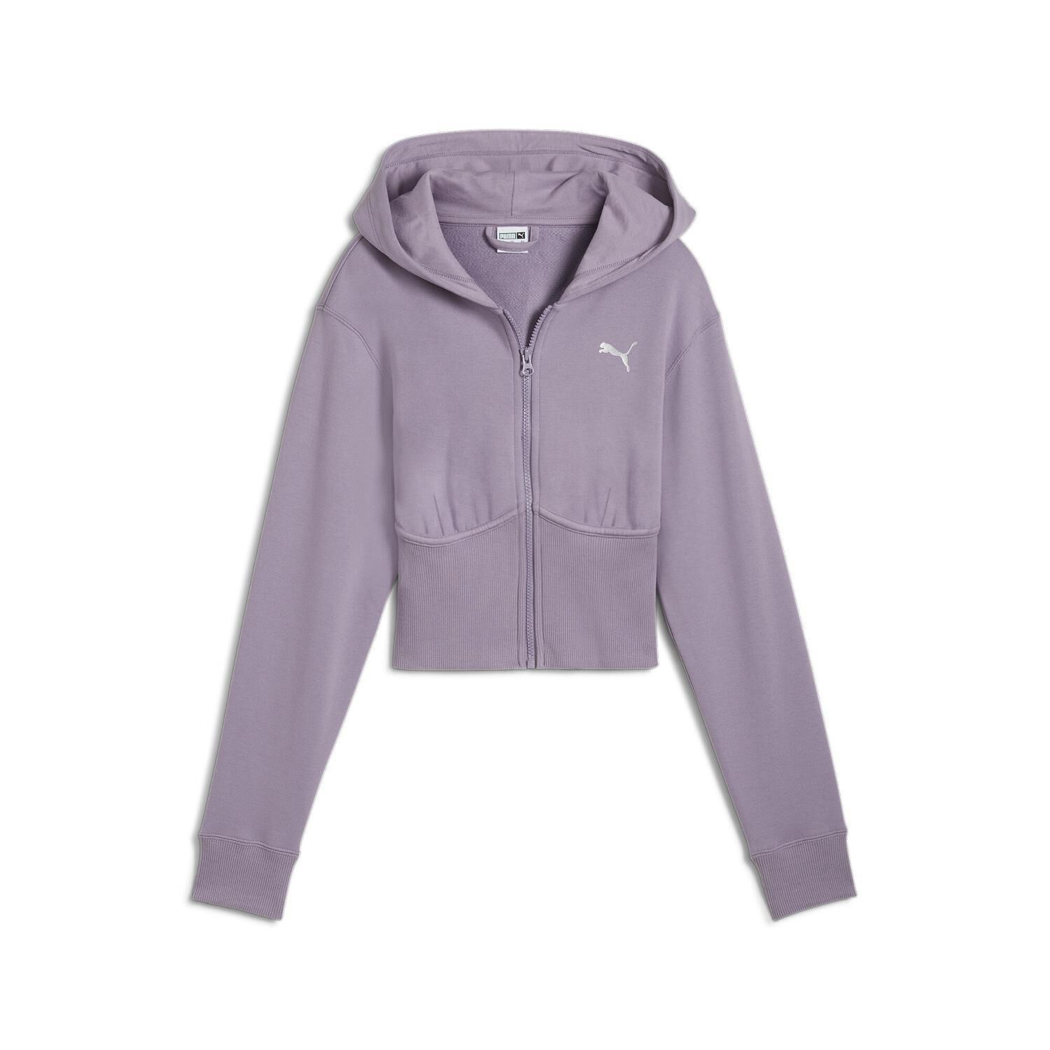 PUMA「【PUMA ｳｪｱ】W DT GYM2K CROPPED FZ HOODIE」|パーカー|パープル