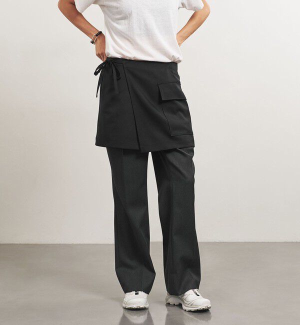 UNITED ARROWS「＜TO UNITED ARROWS＞Pツイル ラップスカート」|スカート|BLACK