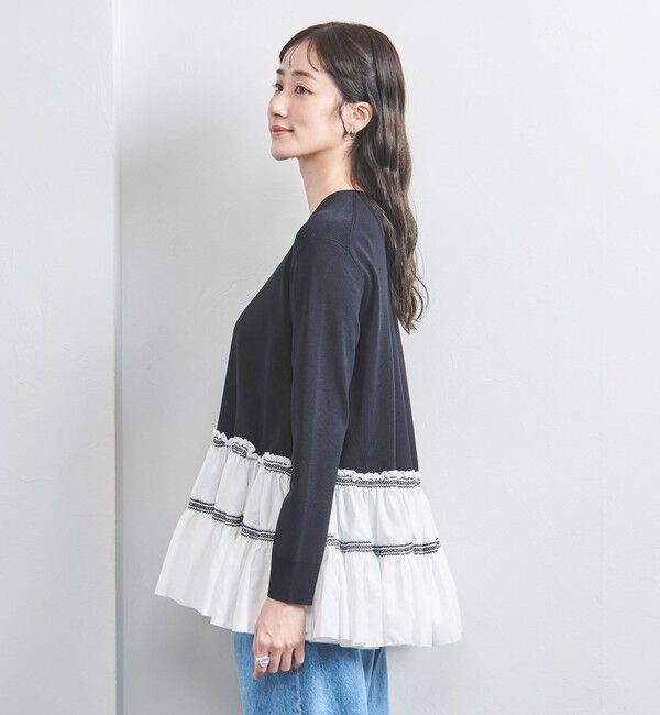 UNITED ARROWS「エンブロ ティアード コンビニット」|ニット・セーター|