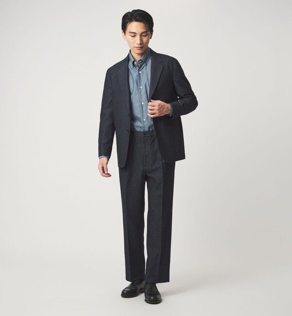 UNITED ARROWS green label relaxing「エブリット Cブラッシュド ヘリンボーン スナップ ボタンダウン シャツ -イージーアイロン・抗菌-」|シャツ・ブラウス|