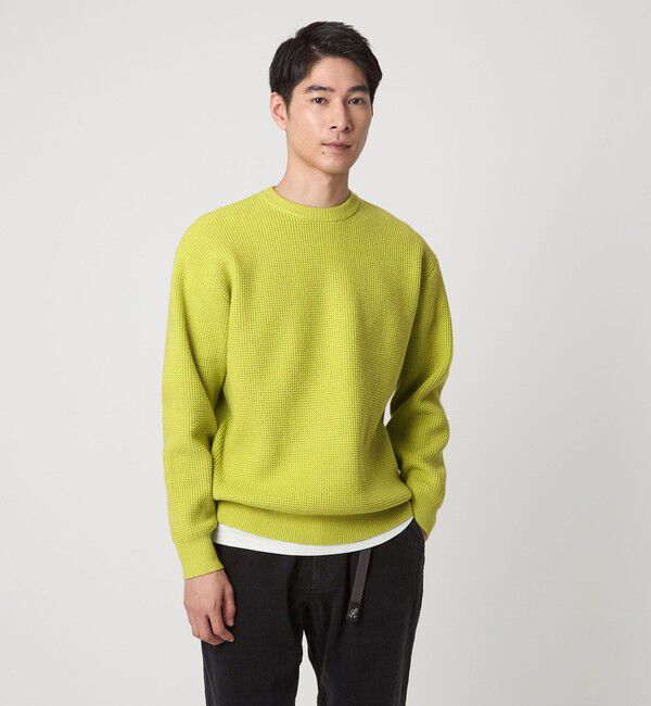 UNITED ARROWS green label relaxing「コットン ポリエステル ワッフル クルーネック ニット」|ニット・セーター|