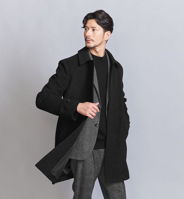 BEAUTY&YOUTH UNITED ARROWS「【WEB限定 WARDROBE SMART】PE メルトン バルカラーコート」|ステンカラーコート|