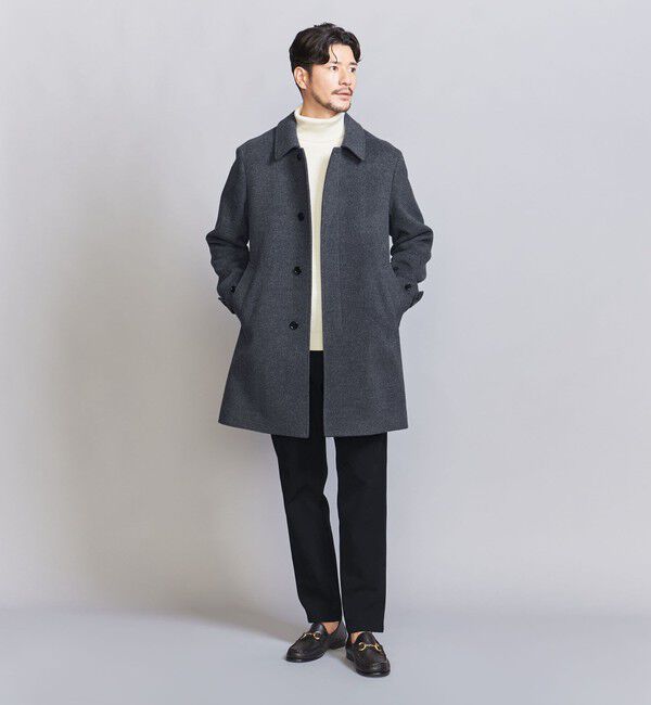BEAUTY&YOUTH UNITED ARROWS「【WEB限定 WARDROBE SMART】PE メルトン バルカラーコート」|ステンカラーコート|