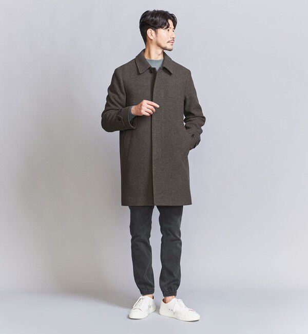 BEAUTY&YOUTH UNITED ARROWS「【WEB限定 WARDROBE SMART】PE メルトン バルカラーコート」|ステンカラーコート|