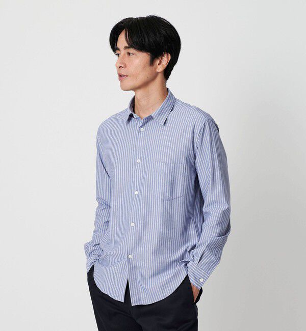 BEAUTY&YOUTH UNITED ARROWS「クイック ストレッチ ストライプ レギュラー シャツ SLIM型」|シャツ・ブラウス|COBALT