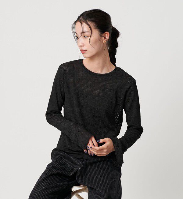 BEAUTY&YOUTH UNITED ARROWS「レースカフス ロングスリーブ カットソー」|Tシャツ・カットソー|BLACK