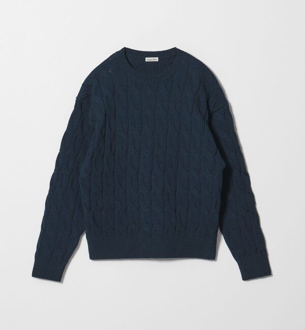 STEVEN ALAN「＜Steven Alan＞コットン ケーブル ニット」|ニット・セーター|NAVY