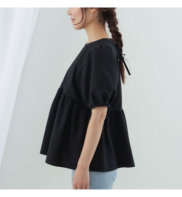 Ray BEAMS 「Ray BEAMS / ランタンスリーブ ギャザー ブラウス」|シャツ・ブラウス|