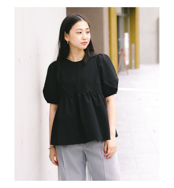 Ray BEAMS 「Ray BEAMS / ランタンスリーブ ギャザー ブラウス」|シャツ・ブラウス|