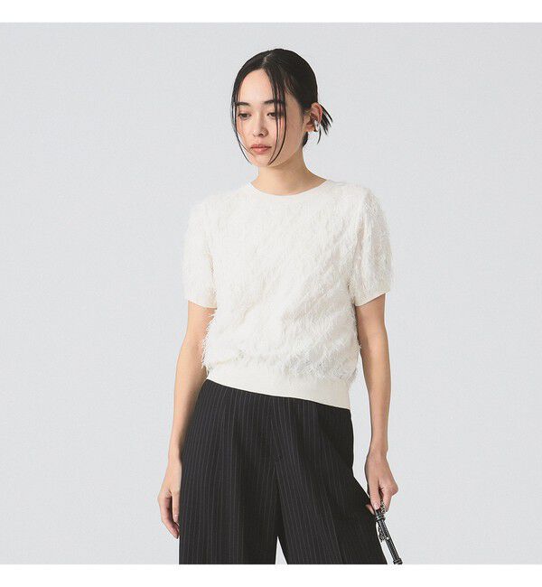 Ray BEAMS 「フリンジ ハーフスリーブ トップス」|その他|