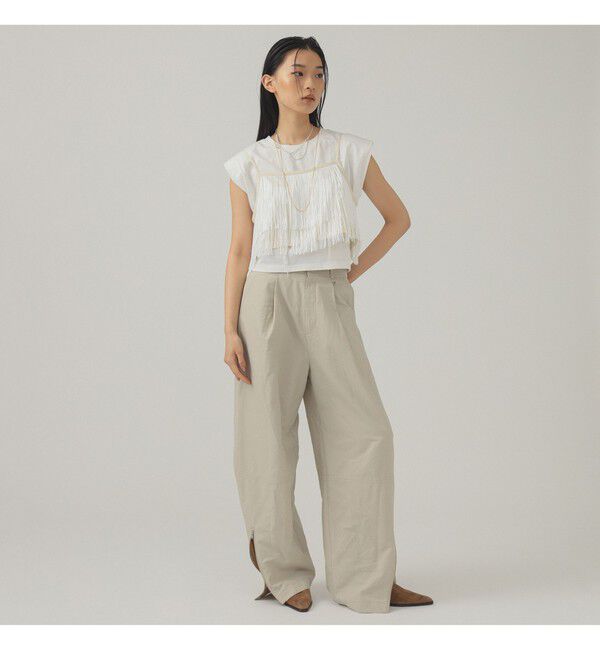 Ray BEAMS 「ジップ ヘムカーブ パンツ」|チノ|