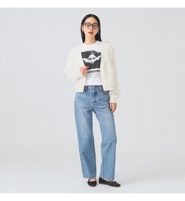 Ray BEAMS 「カット ジャカード フリンジ Vネック カーディガン」|カーディガン|