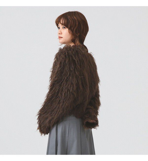 Ray BEAMS 「RBS / ミックスシャギー クルーネック カーディガン」|カーディガン|