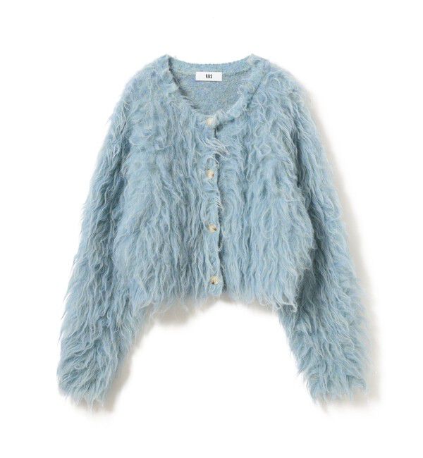 Ray BEAMS 「RBS / ミックスシャギー クルーネック カーディガン」|カーディガン|BLUE