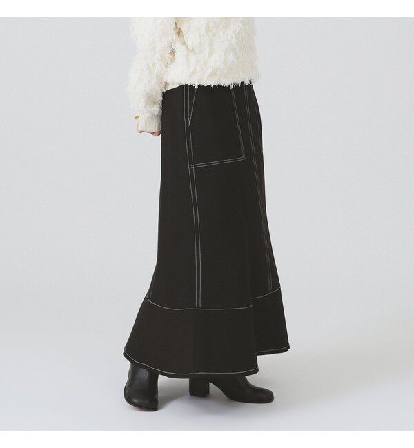 Ray BEAMS 「ステッチ マーメイド スカート」|スカート|BLACK
