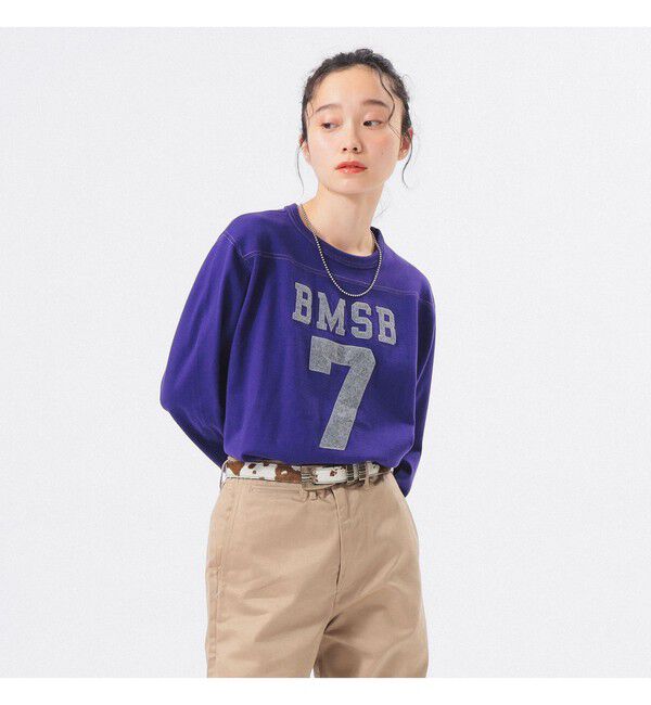 BEAMSBOY「テンジク フットボール 3/4 Tシャツ」|Tシャツ・カットソー|PURPLE