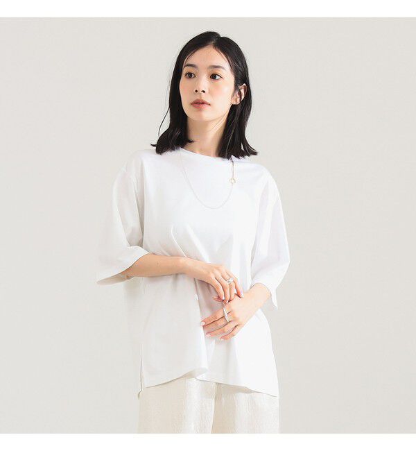 Demi-Luxe BEAMS 「ポンチ ハーフスリーブ Tシャツ」|Tシャツ・カットソー|WHITE