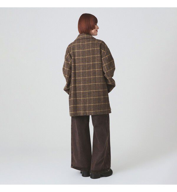 Ray BEAMS 「チェック ビーバー ダブル ハーフコート」|ダッフルコート|