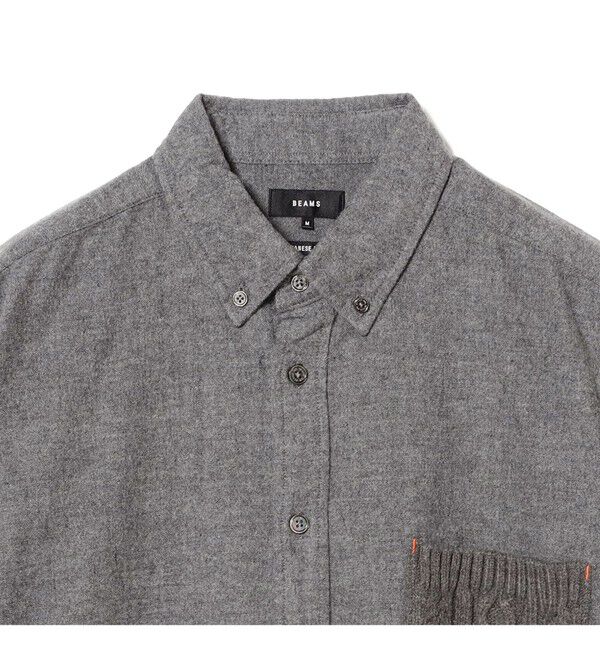 BEAMS「ケーブルニットポケット シャツ」|シャツ・ブラウス|
