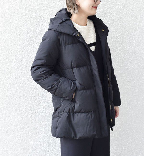 SHIPS for women「*〈手洗い可能〉ショールカラー ミディ ダウン ◇」|その他|ブラック