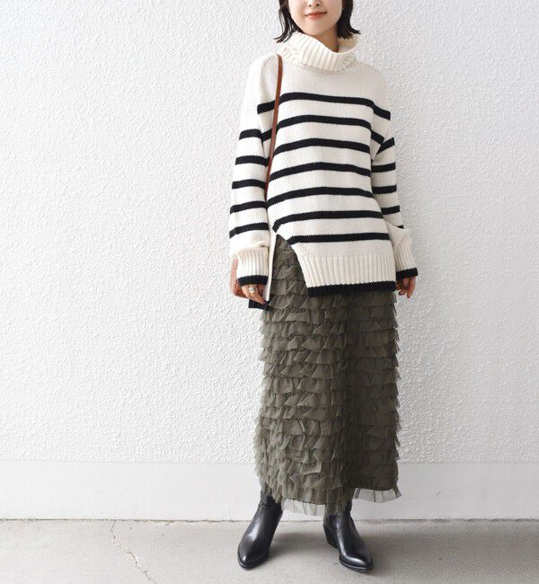 SHIPS for women「〈手洗い可能〉サイド スリット タートル プルオーバー」|ニット・セーター|