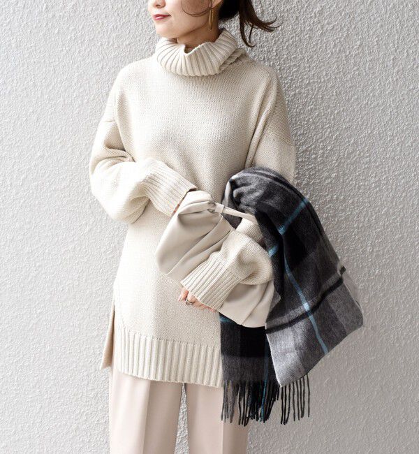 SHIPS for women「〈手洗い可能〉サイド スリット タートル プルオーバー」|ニット・セーター|