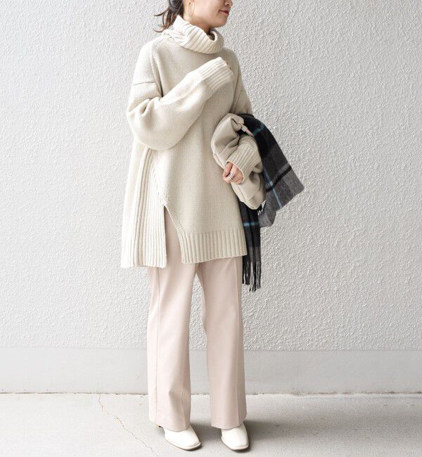 SHIPS for women「〈手洗い可能〉サイド スリット タートル プルオーバー」|ニット・セーター|